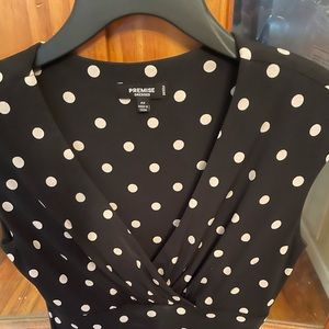 Black with pink polka dots Premise brand.